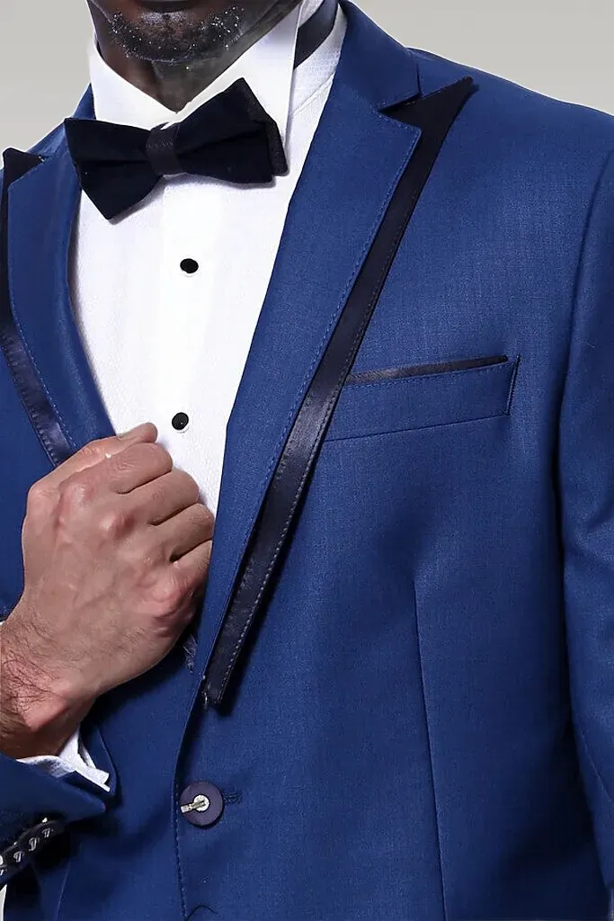 Detachable Lapel Blue Tuxedo | Wessi