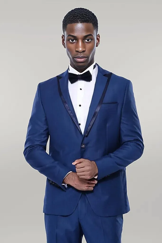 Detachable Lapel Blue Tuxedo | Wessi