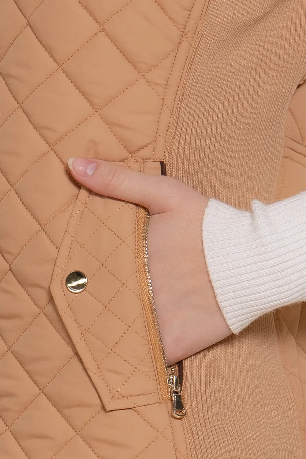 Diamond Quilted Vest - Caramel