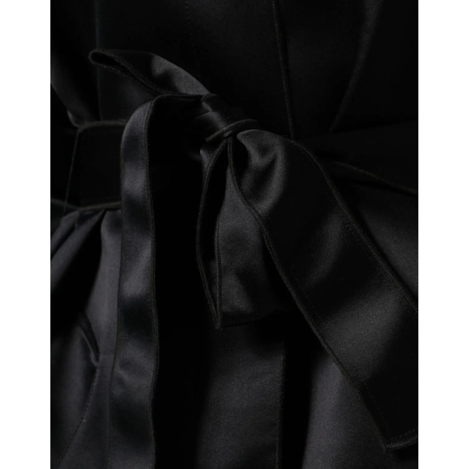 Dolce & Gabbana Black Polyester Organza Belted Coat Jacket