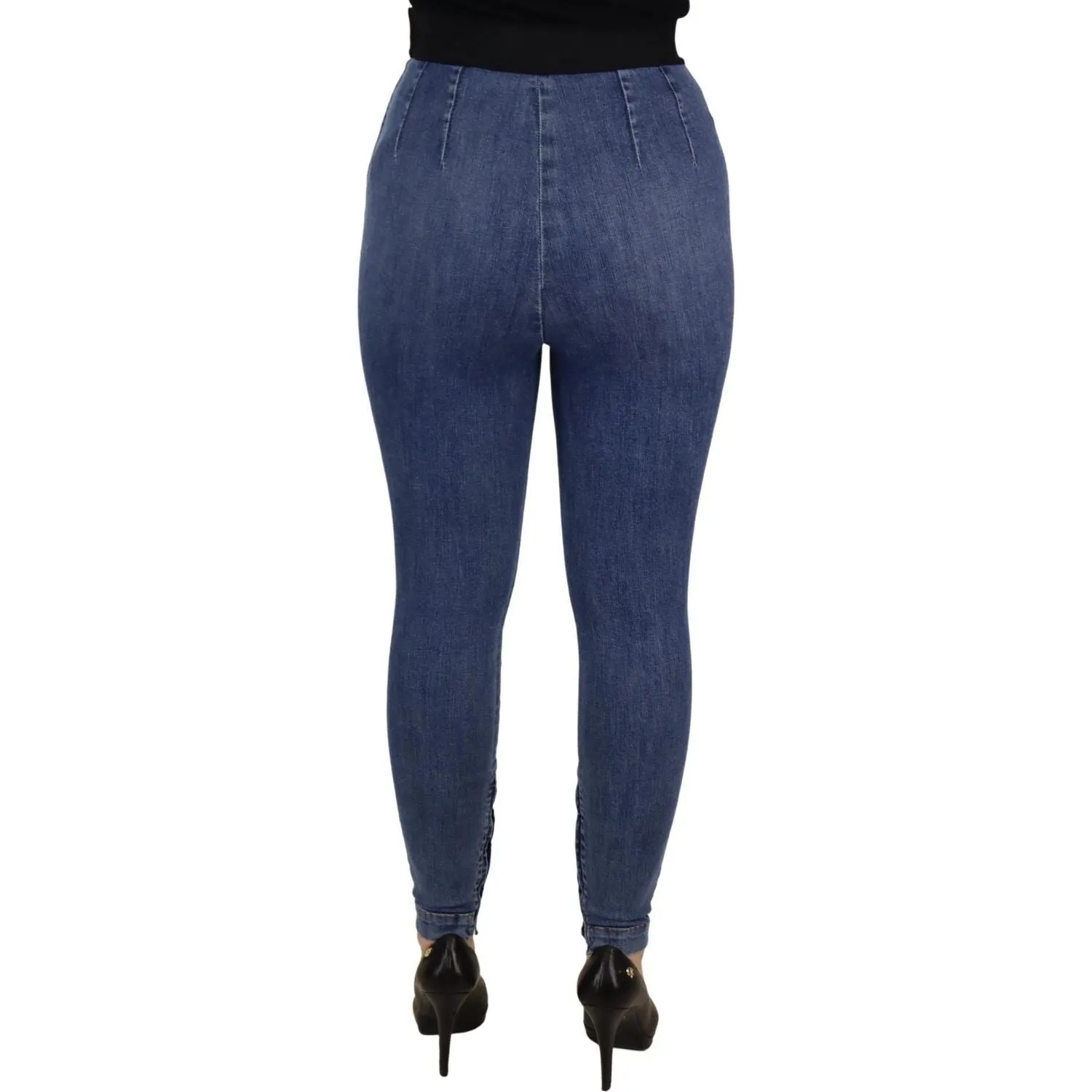 Dolce & Gabbana Blue High Waist Stretchable Skinny Pants Jeans