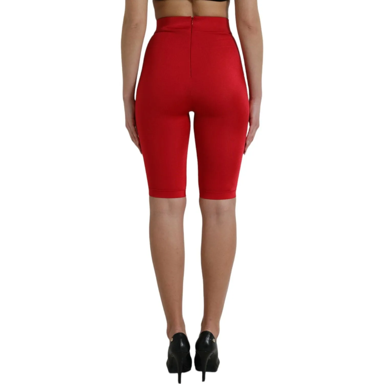 Dolce & Gabbana Chic Red High Waist Leggings Pants