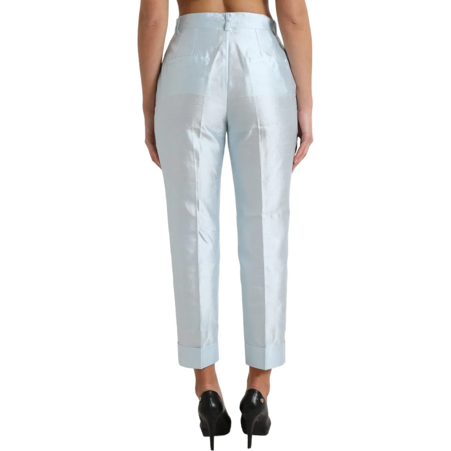 Dolce & Gabbana Chic Sky Blue High Waist Cropped Pants