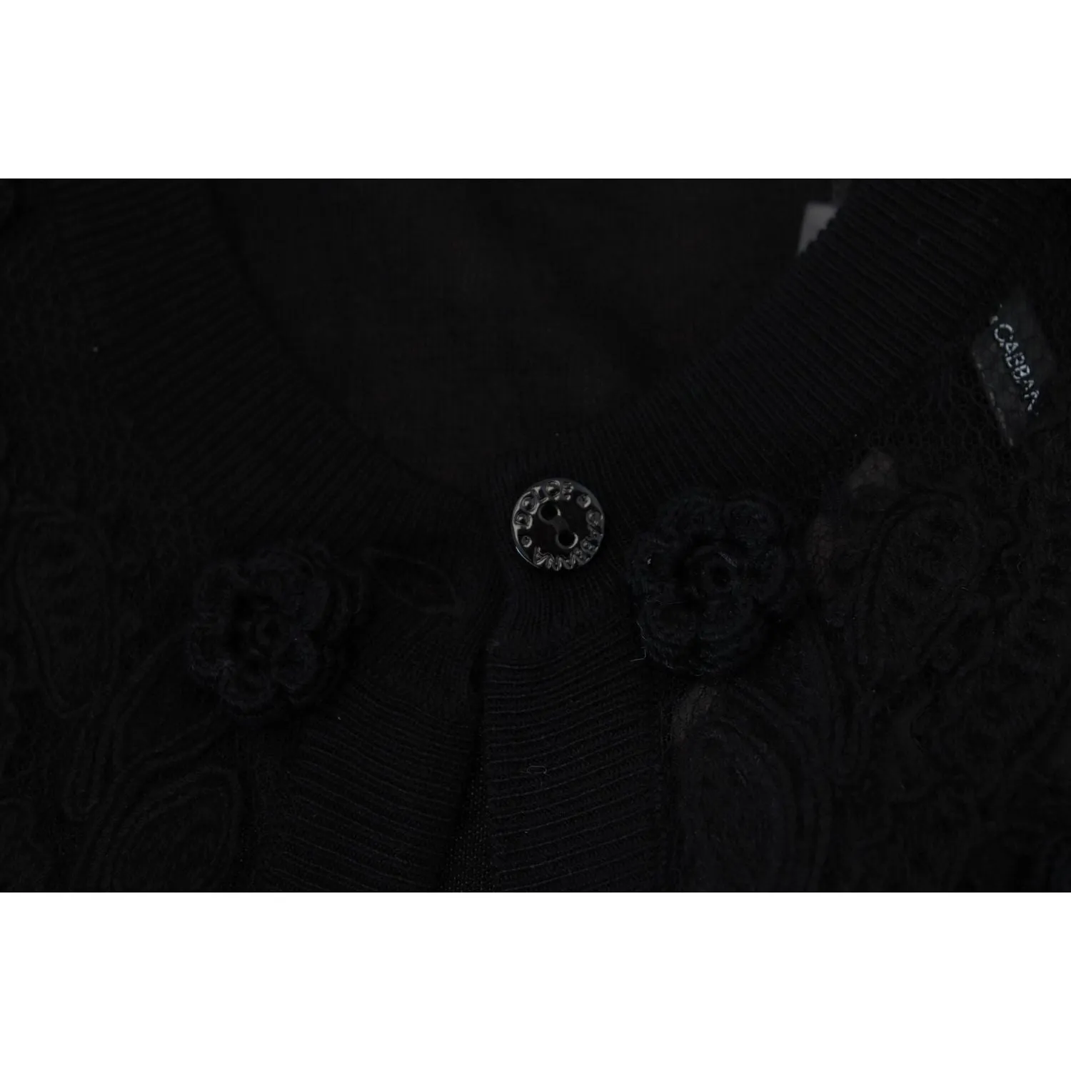 Dolce & Gabbana Elegant Black Floral Lace Cardigan Sweater