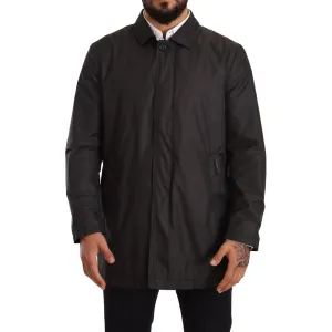 Dolce & Gabbana Elegant Black Trench Coat for Sophisticated Men