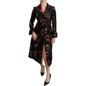 Dolce & Gabbana Elegant Floral Embroidered Trench Coat