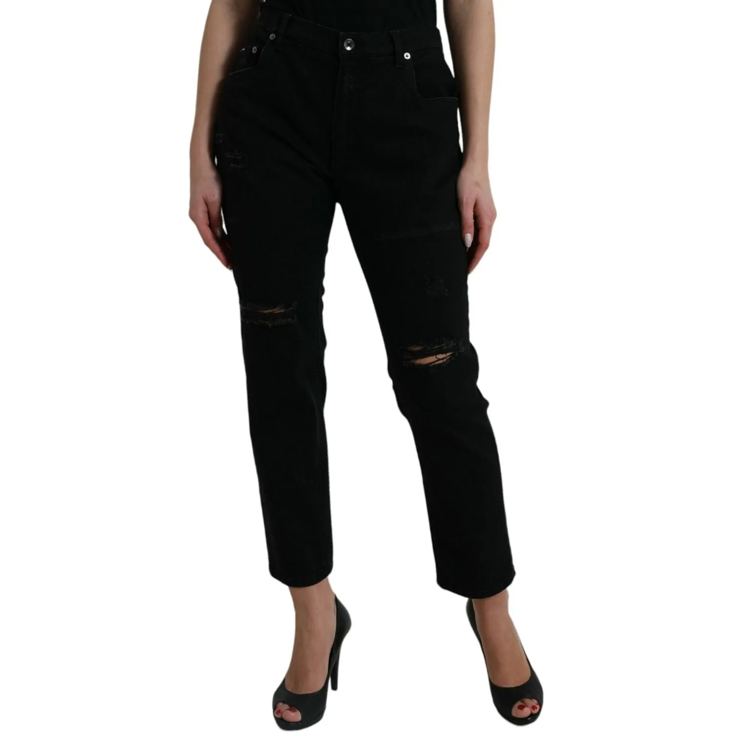 Dolce & Gabbana Elegant High Waist Black Stretch Jeans