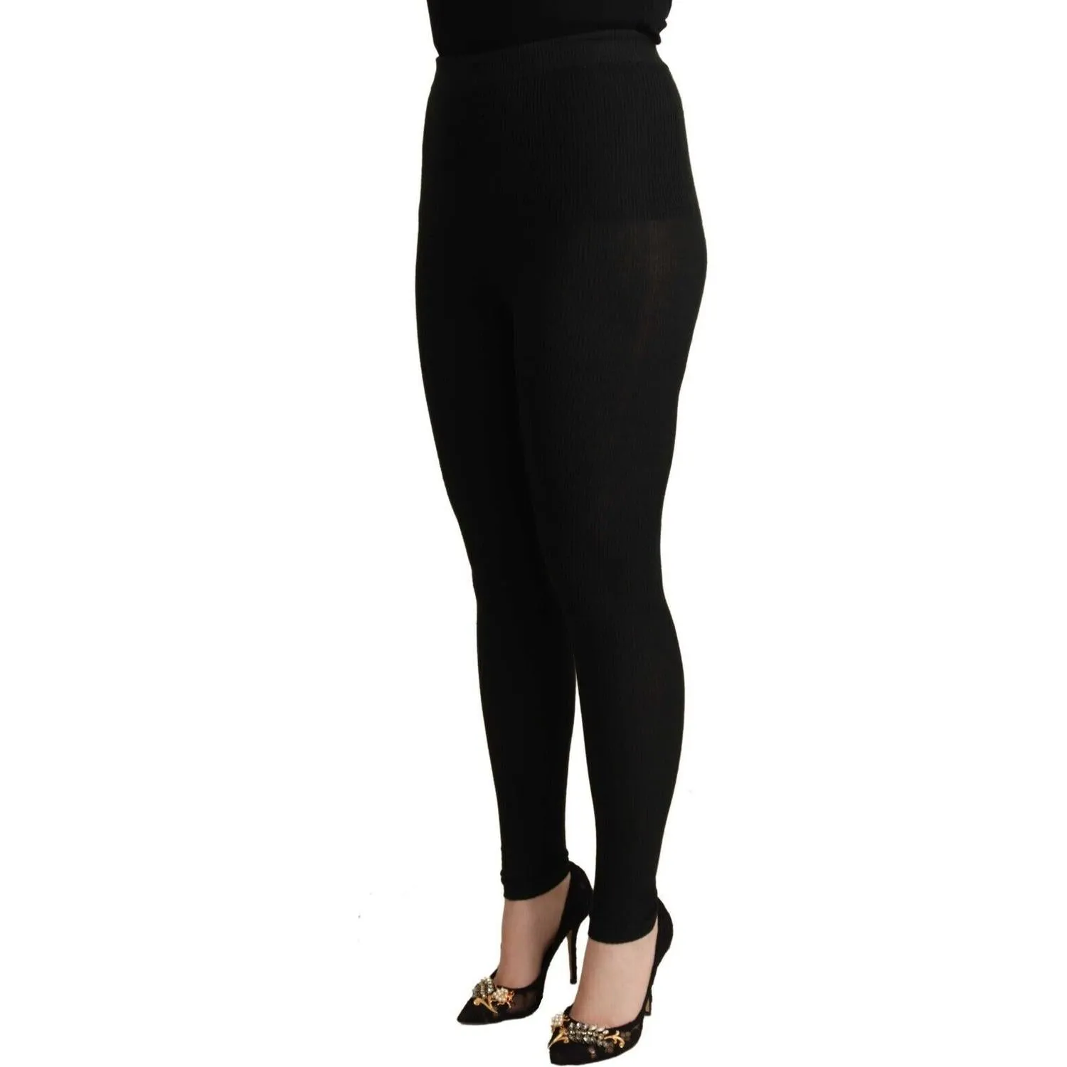 Dolce & Gabbana Elegant High Waist Cashmere-Silk Tights Pants