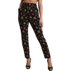 Dolce & Gabbana Elegant High-Waist Floral Tapered Pants