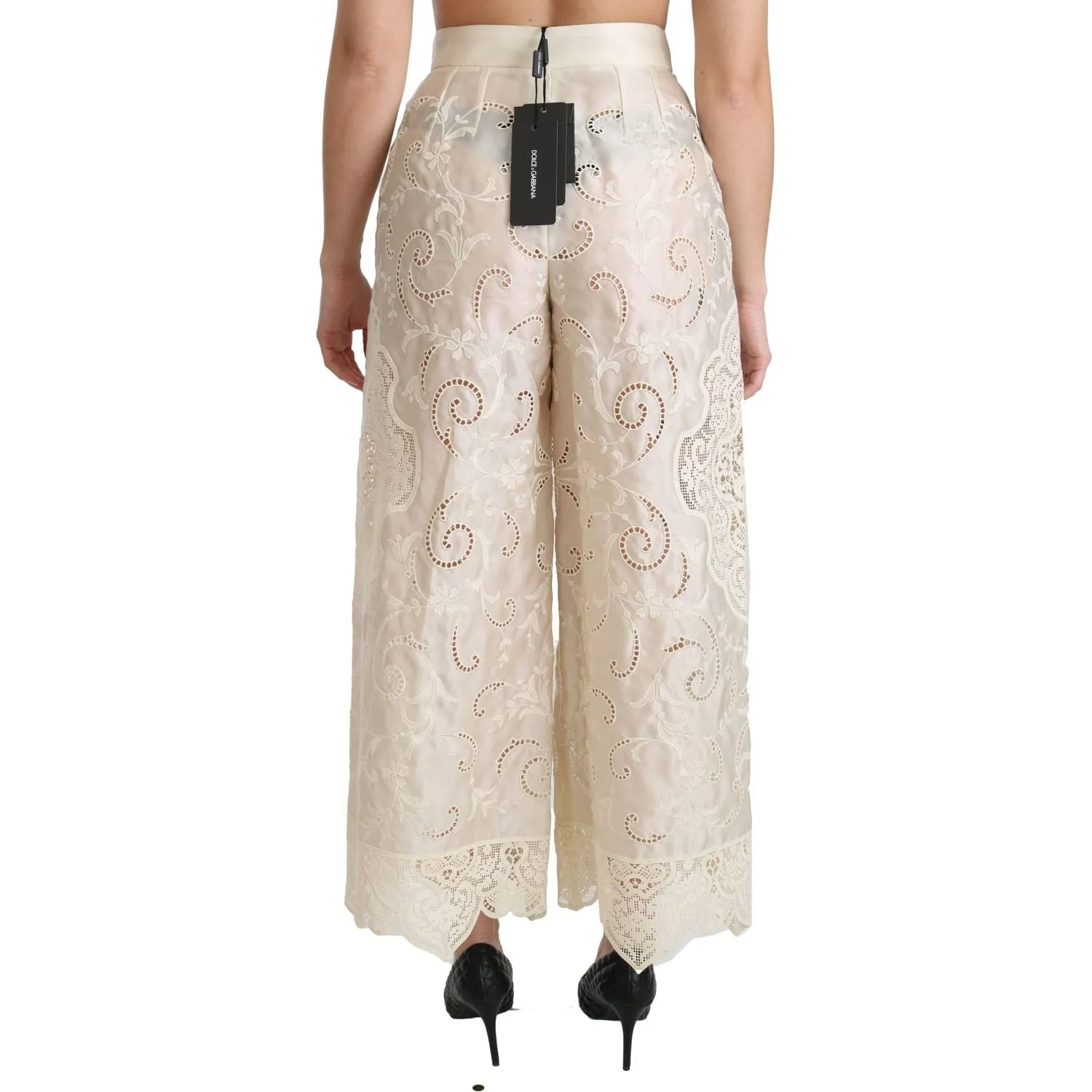 Dolce & Gabbana Elegant High Waist Palazzo Cropped Pants