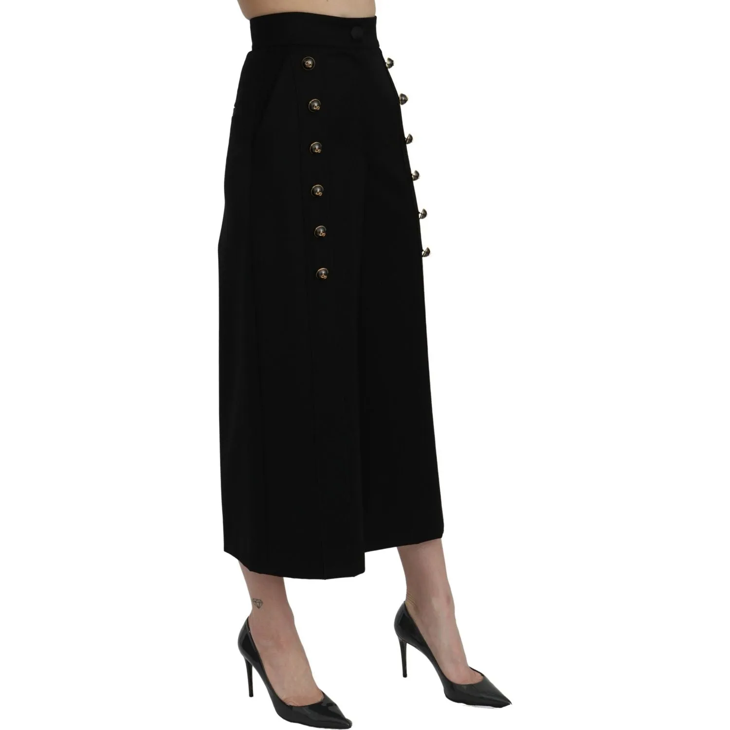 Dolce & Gabbana Elegant High Waist Wide Leg Wool Pants