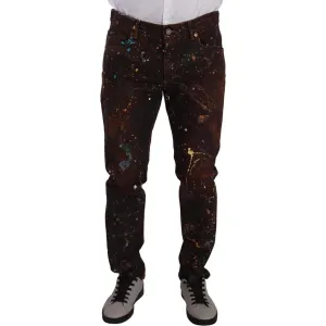 Dolce & Gabbana Elegant Multicolored Painted Denim Jeans