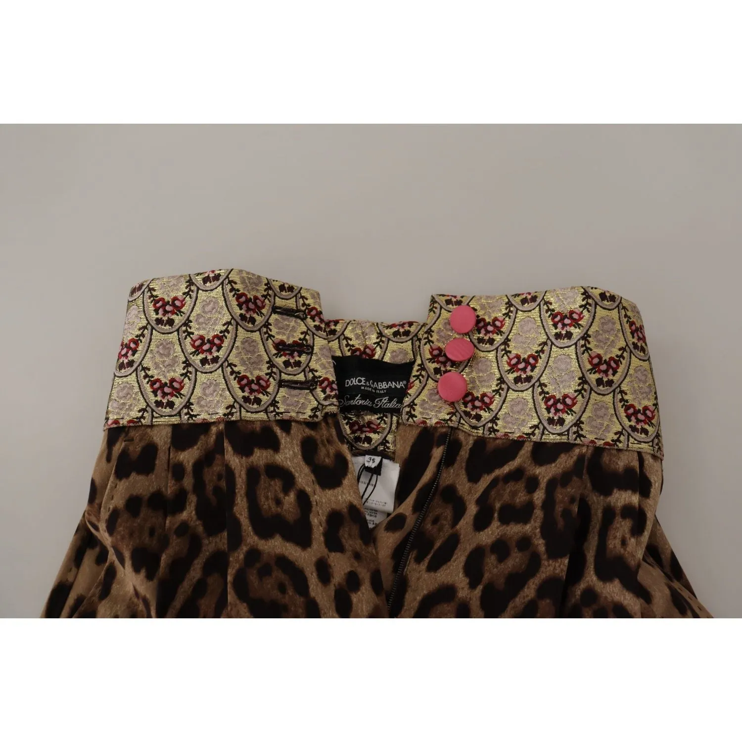 Dolce & Gabbana High Waist Cropped Leopard Jacquard Pants