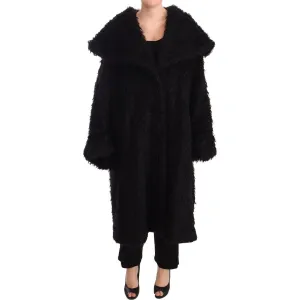 Dolce & Gabbana Sleek Runway Fur Cape Trench Jacket