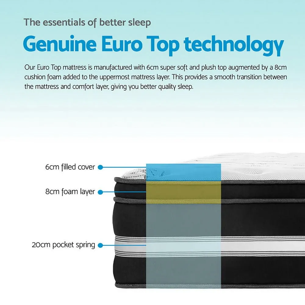 Donegal Euro Top Cool Gel Pocket Spring Mattress 34cm Thick - King