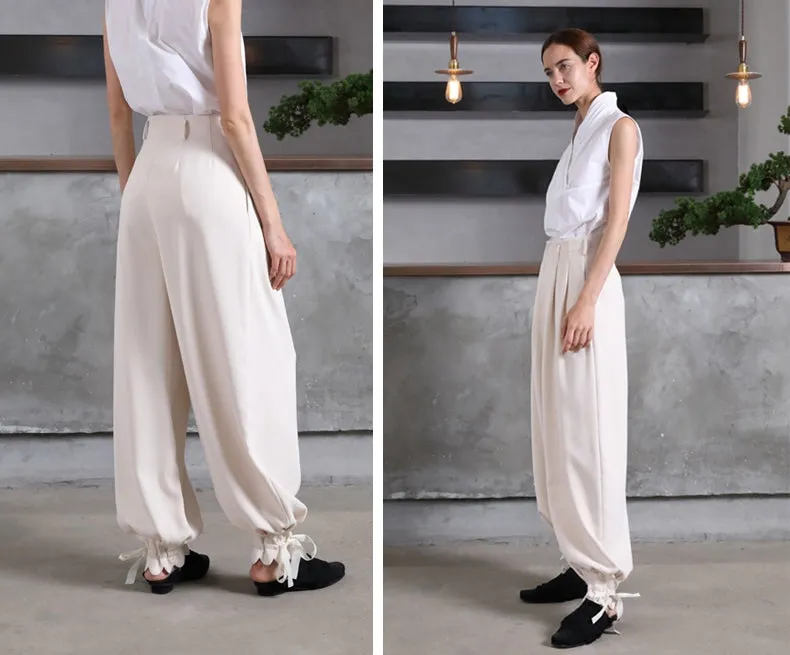 Drape Loose High Waist Casual Long Pants / Wide Leg Harem