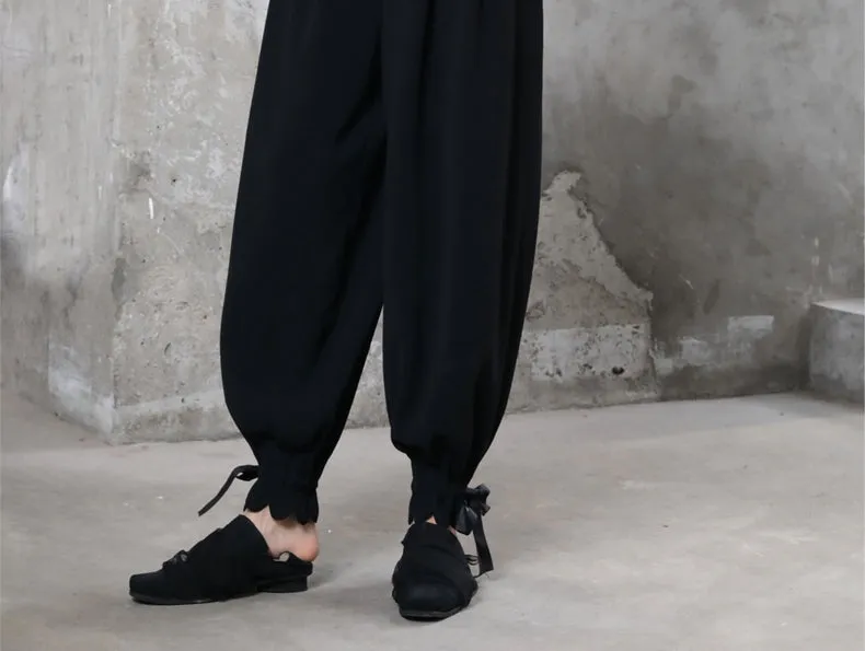 Drape Loose High Waist Casual Long Pants / Wide Leg Harem