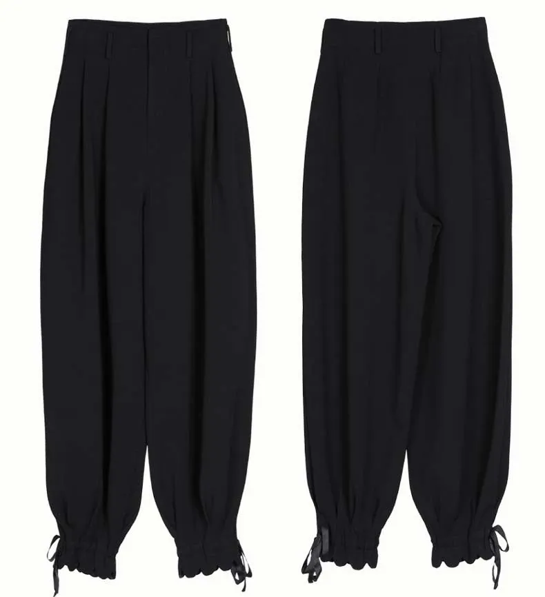 Drape Loose High Waist Casual Long Pants / Wide Leg Harem