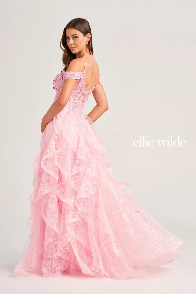 Ellie Wilde A-Line Lace Prom Dress EW35218