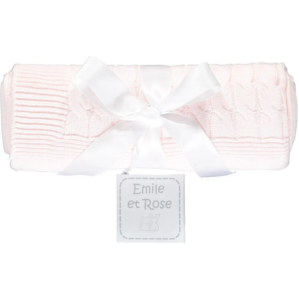 Emile Et Rose Pink Knitted Blanket