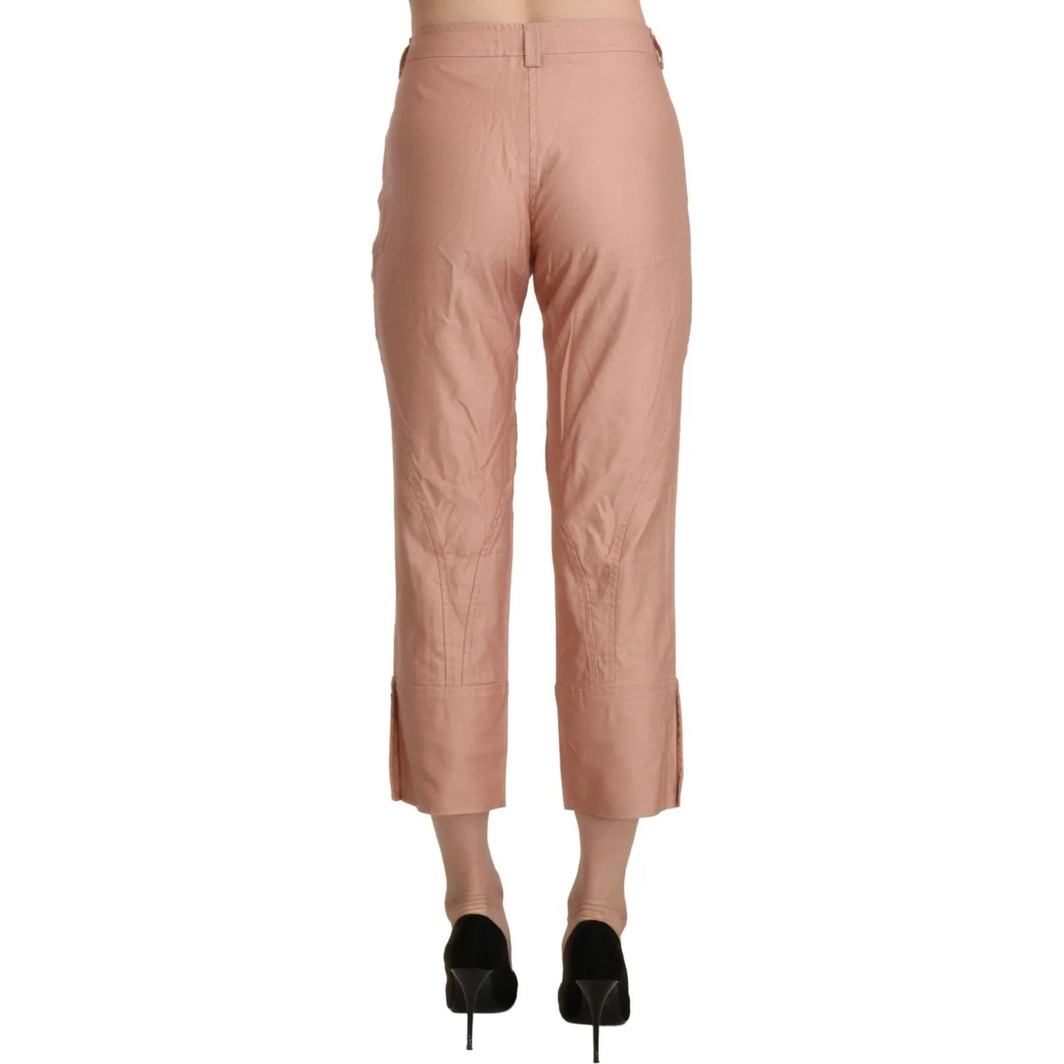 Ermanno Scervino Chic High Waist Cropped Cotton Trousers