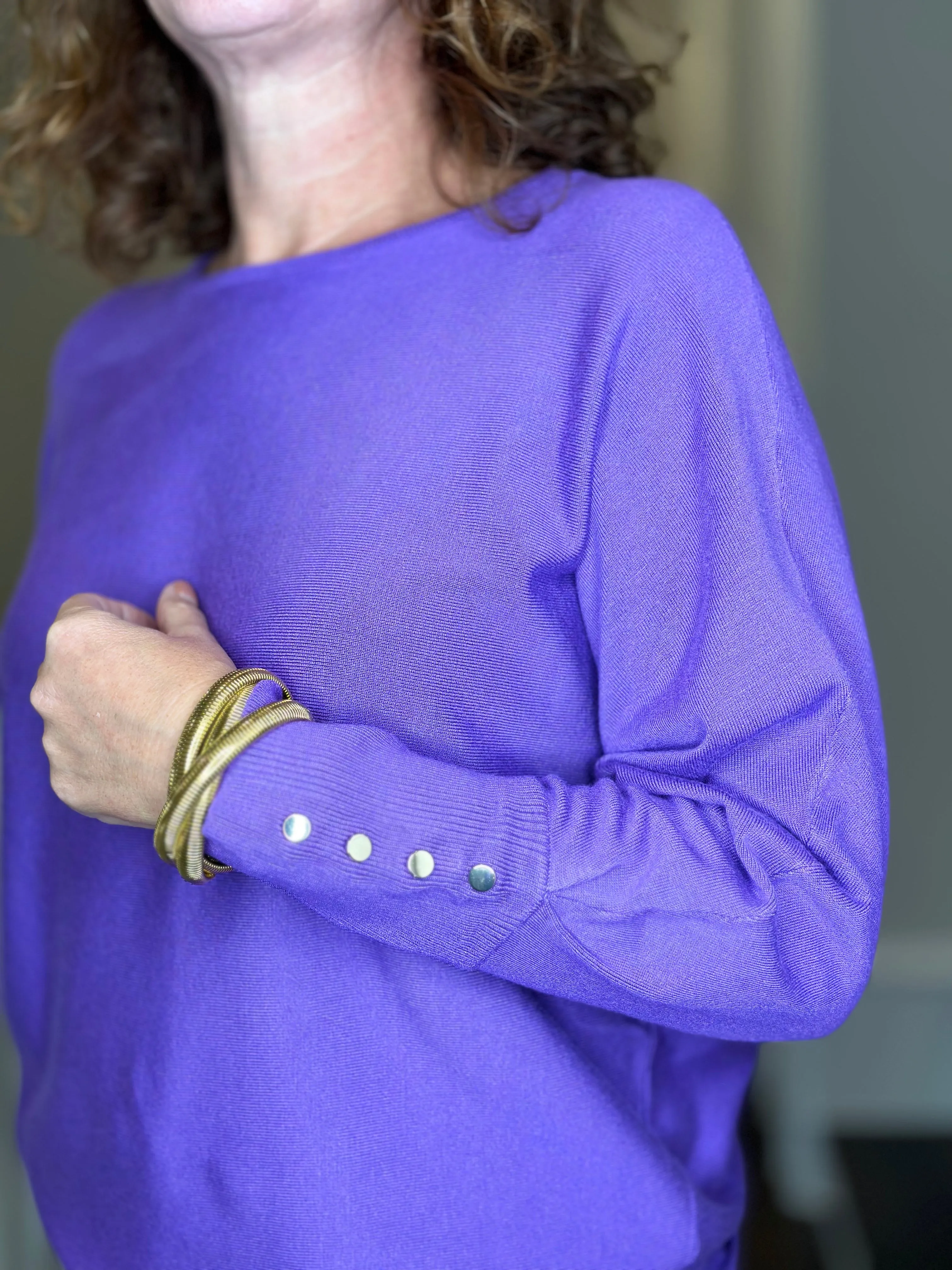 Esqualo Batwing Sweater in Deep Lavender