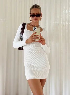 Ester Long Sleeve Mini Dress White