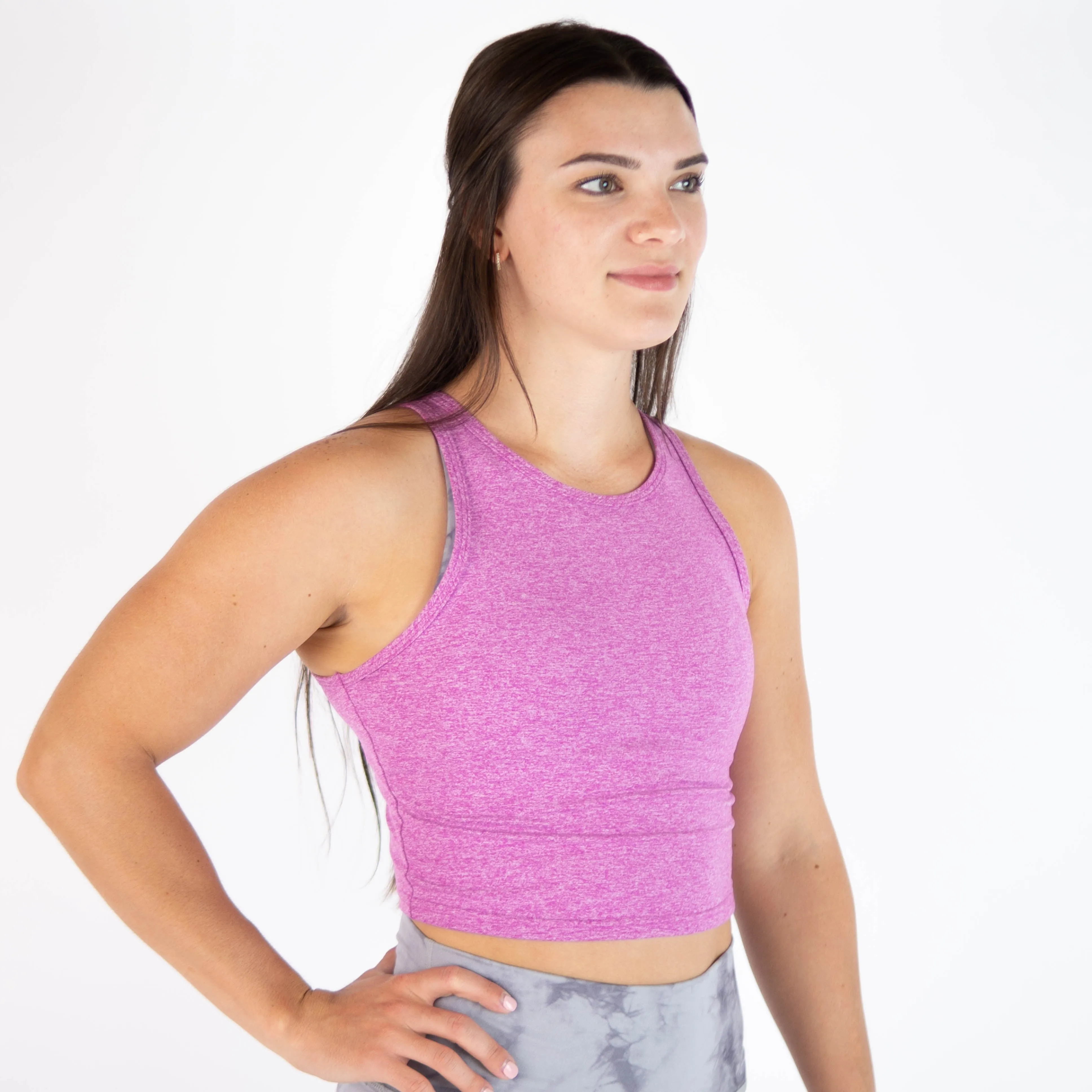 FLEO Tempo Crop Tank - Heather Orchid