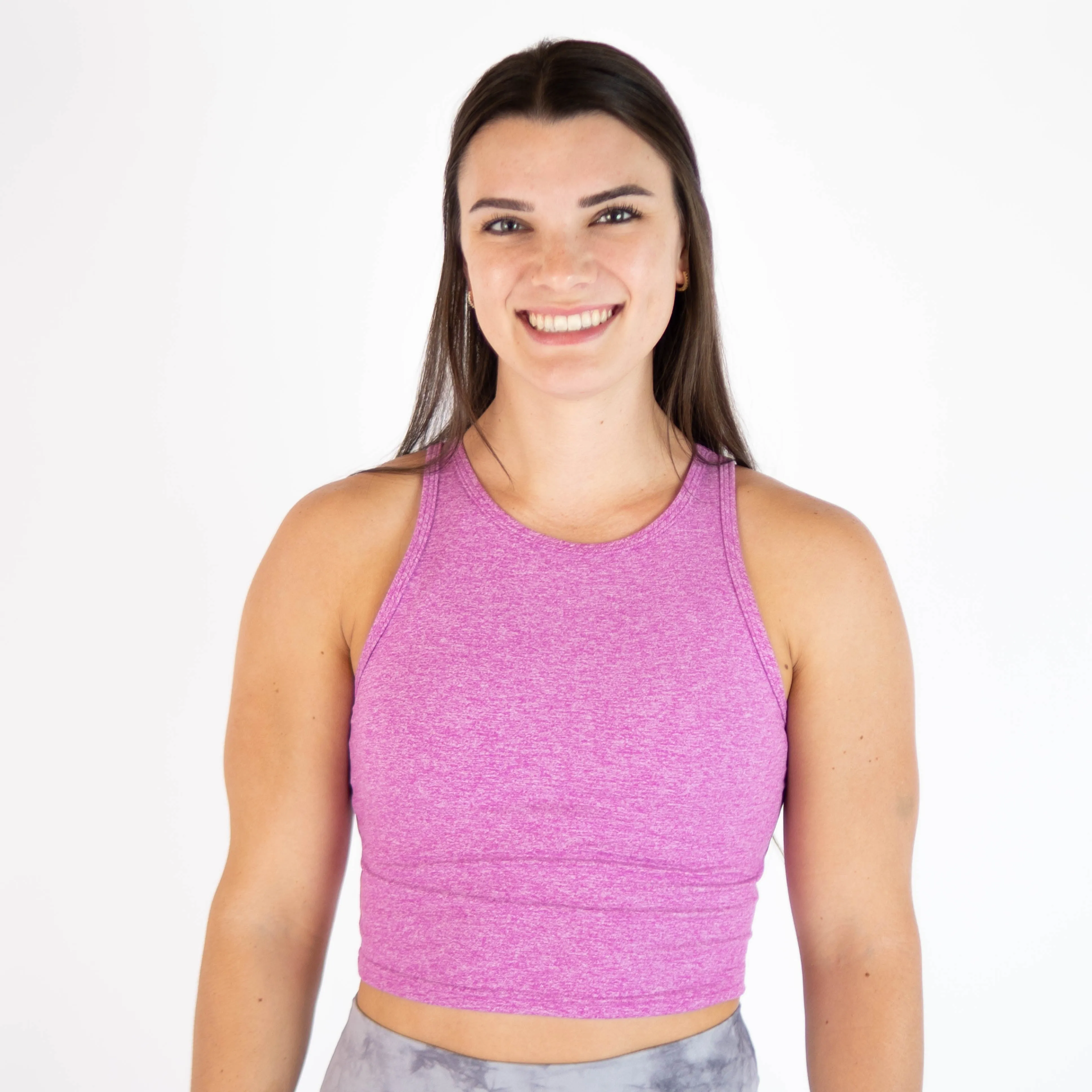 FLEO Tempo Crop Tank - Heather Orchid