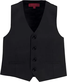 Formal Vest Suit 4 Button Toddler's Kids Boys -Black