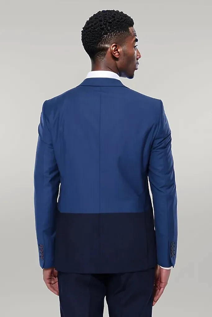 Fragmental Navy Blue Men Suit | Wessi