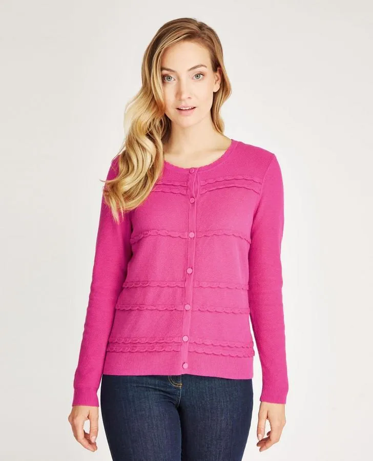 Fuschia Rick Rack Cardigan