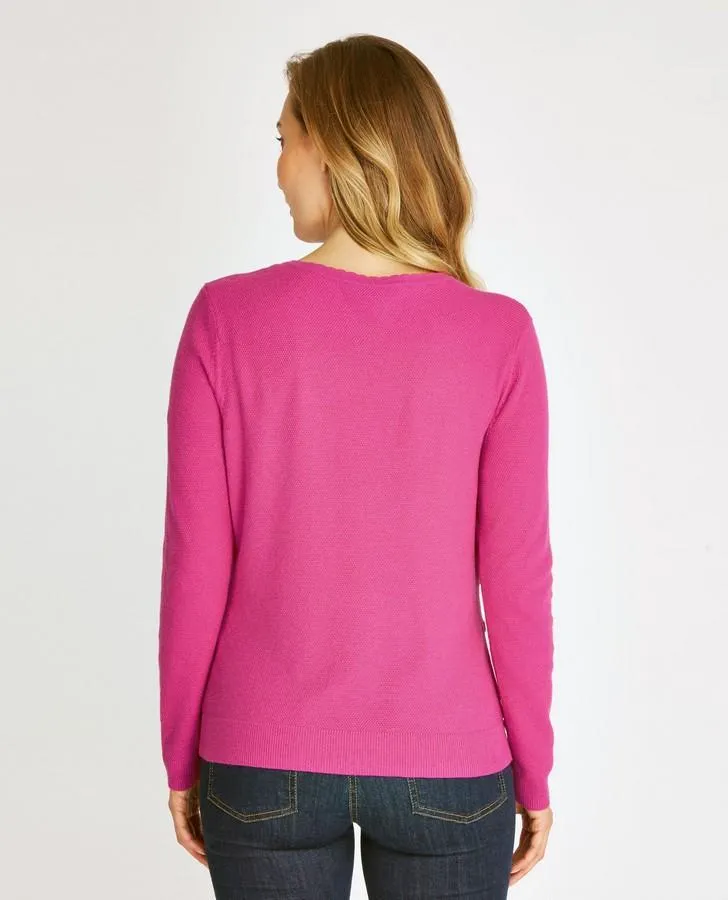 Fuschia Rick Rack Cardigan