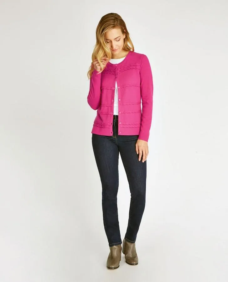 Fuschia Rick Rack Cardigan