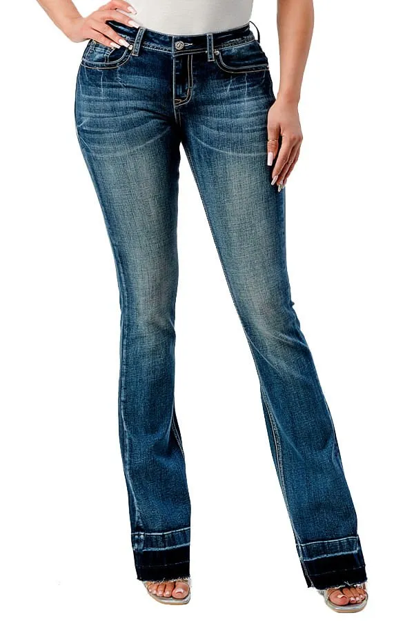 Grace in LA 3D Horse Mid Rise Bootcut Jeans