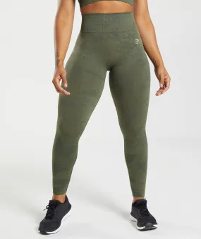 Gymshark Adapt Camo Seamless Leggings - Moss Olive/Core Olive