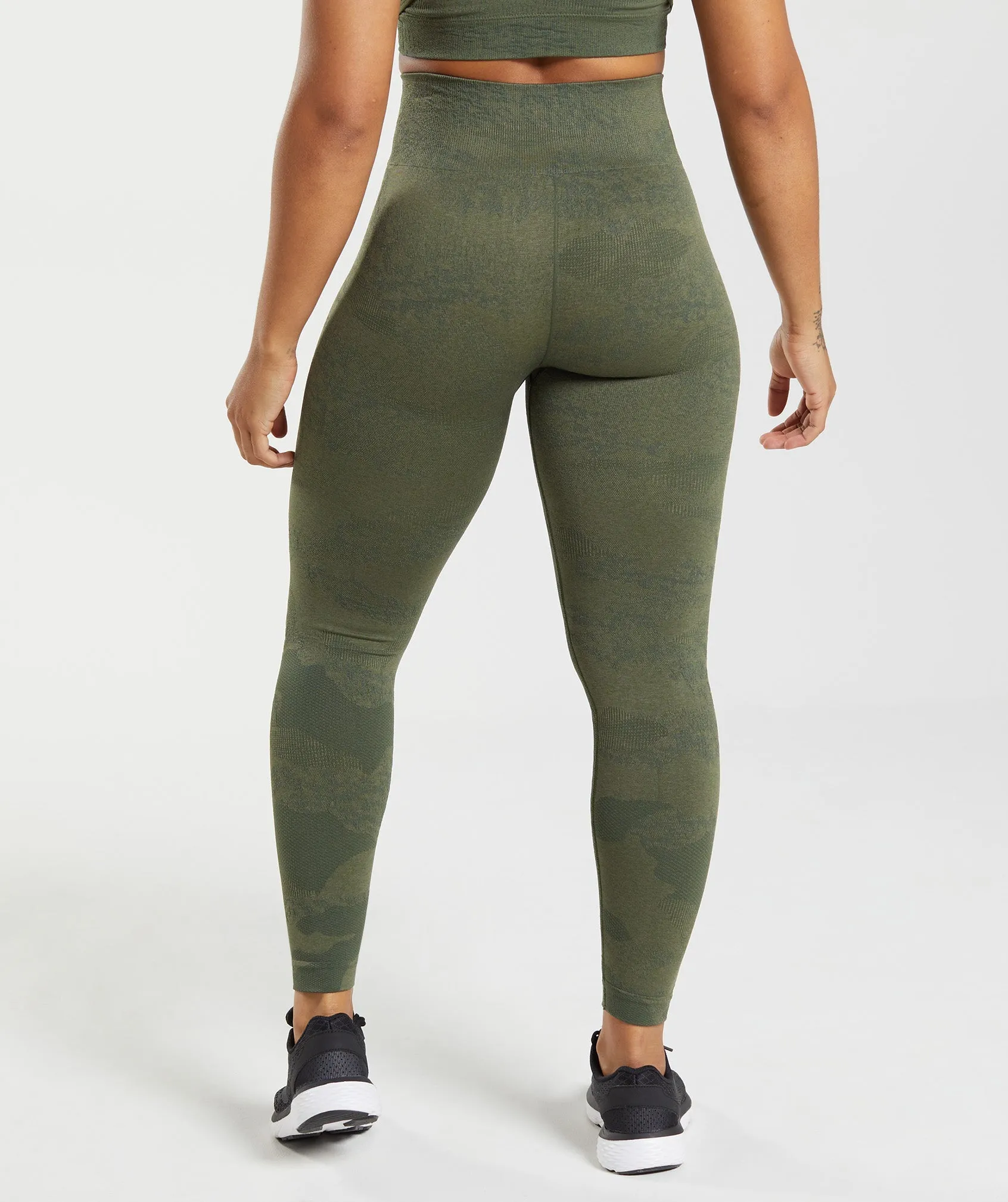 Gymshark Adapt Camo Seamless Leggings - Moss Olive/Core Olive