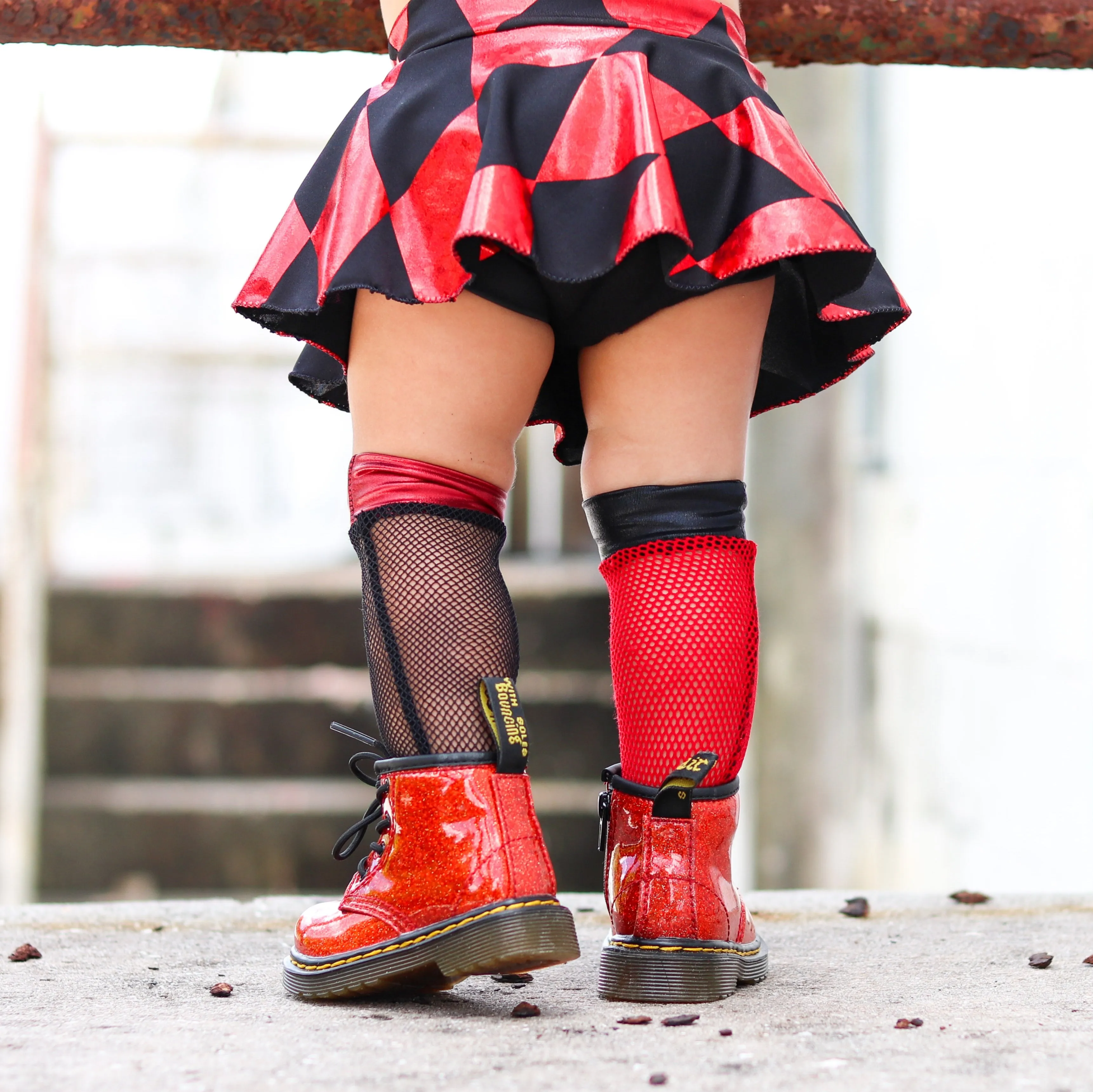 Harley Red Black Knee High Socks Baby Toddler Girl