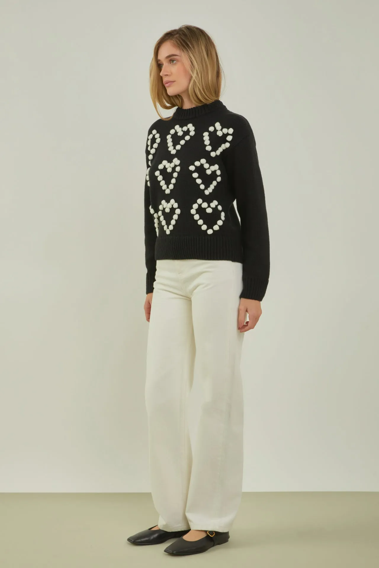 Heart Pom Sweater