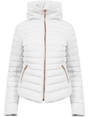 Honey 2 Funnel Neck Quilted Jacket in Ivory - Tokyo Laundry