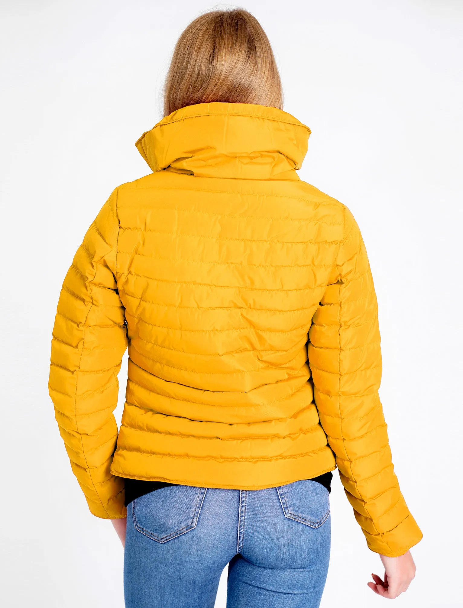 Honey 2 Funnel Neck Quilted Jacket in Old Gold - Tokyo Laundry