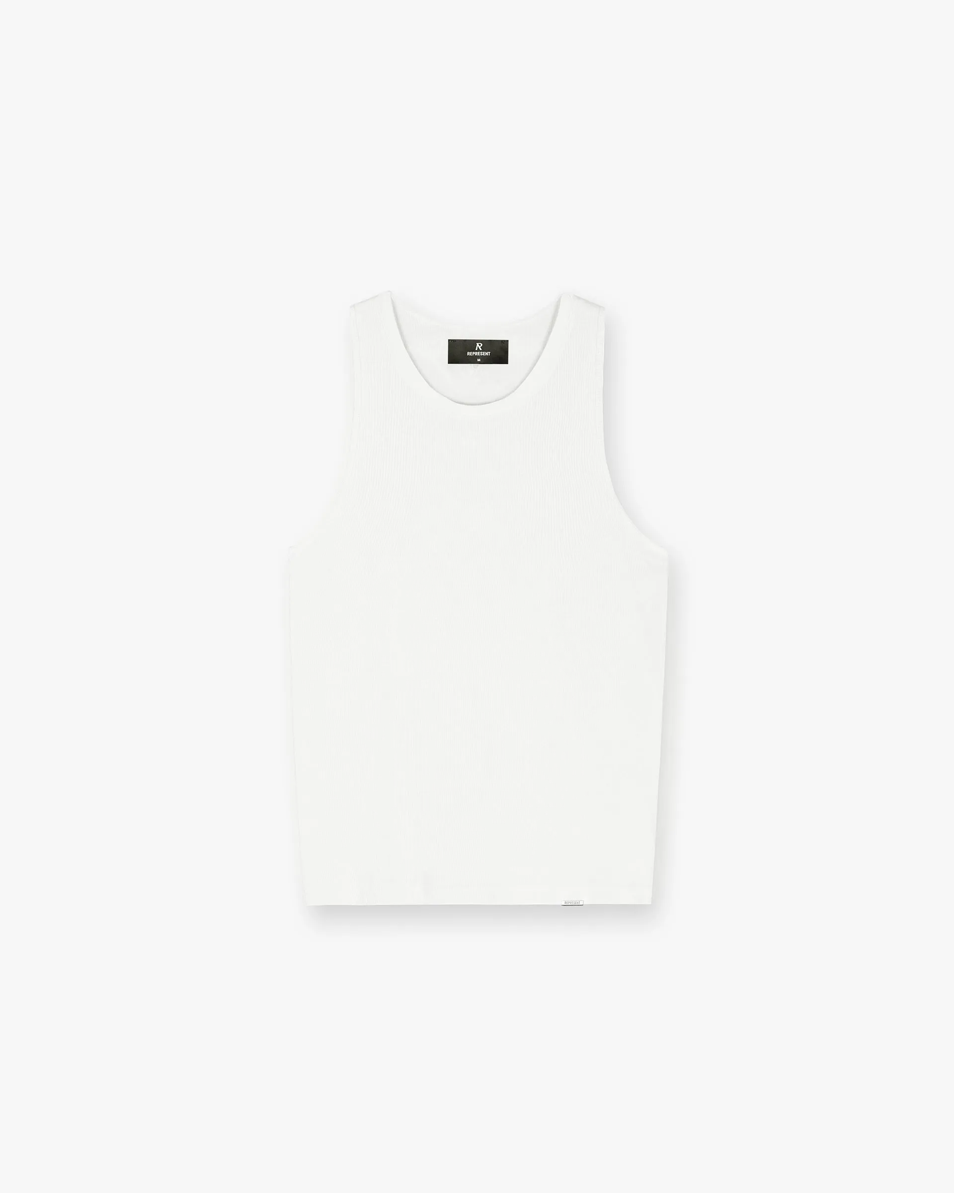 Initial Rib Vest - Flat White