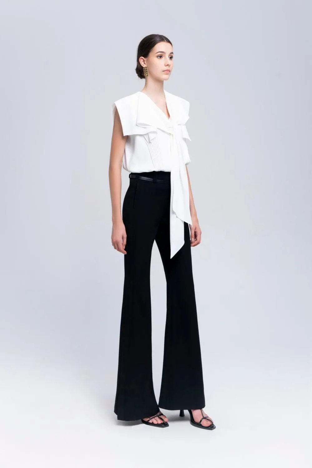 Isla Flared Side Slit Cotton Floor Length Pants