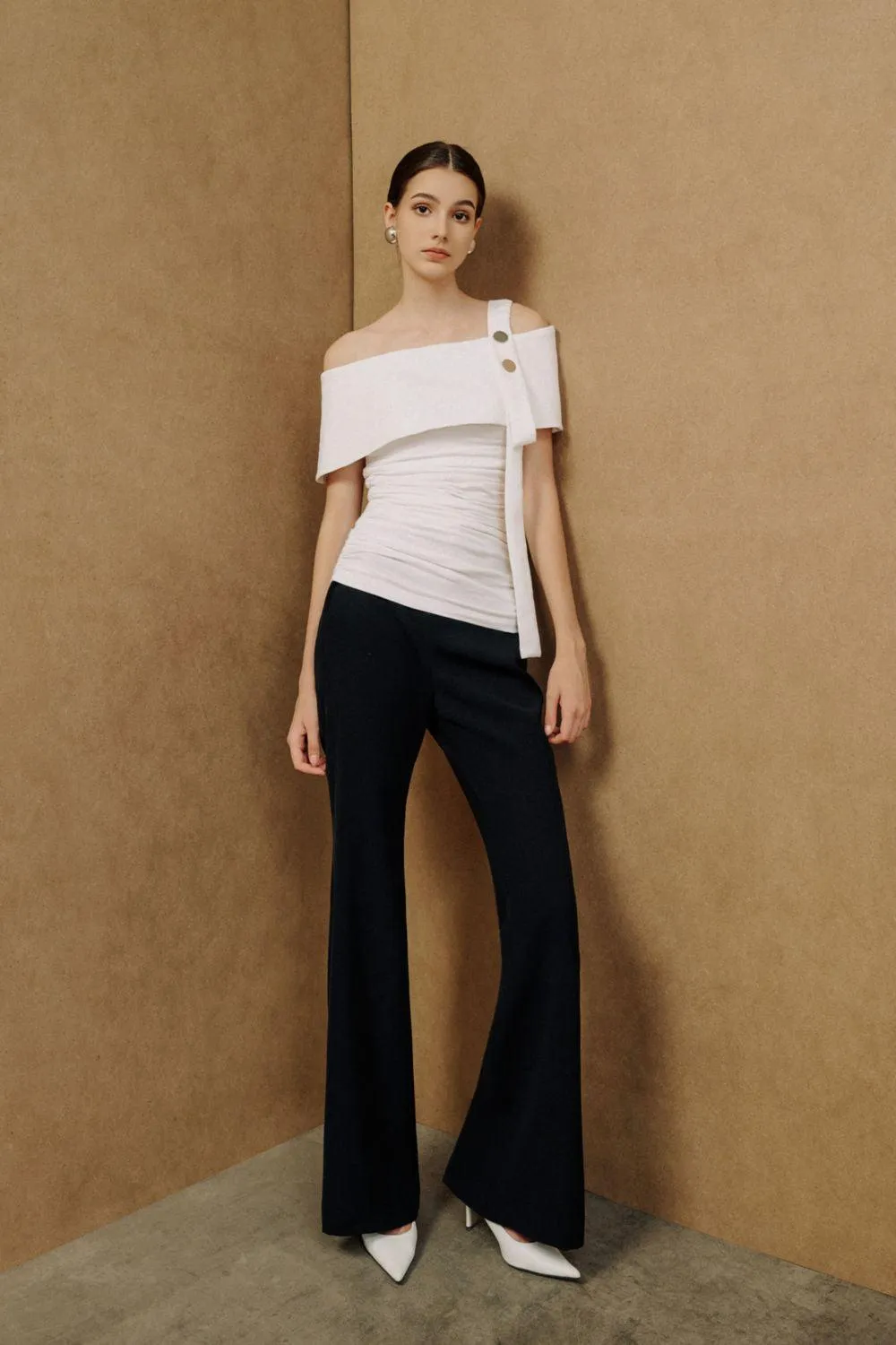 Isla Flared Side Slit Cotton Floor Length Pants