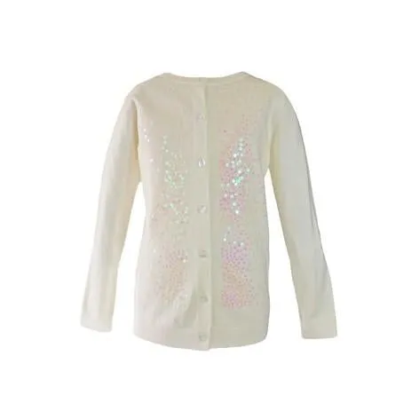 Ivory Front Sequin Long Sleeve Cardigan