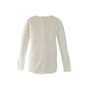 Ivory Front Sequin Long Sleeve Cardigan