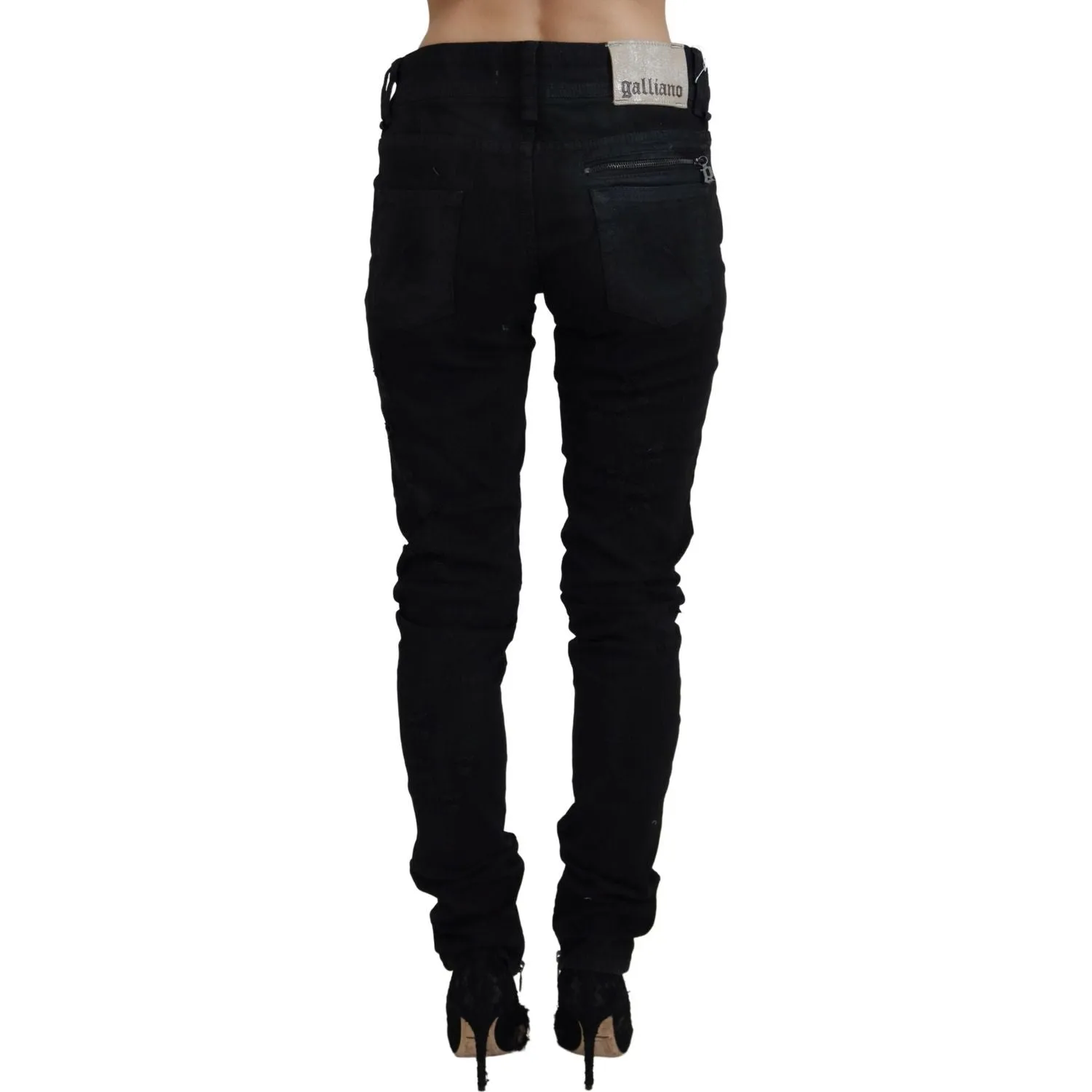 John Galliano Chic Mid Waist Flared Black Jeans