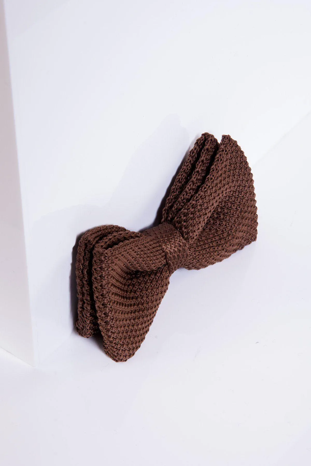 KB - Knitted Double Layer Bow Tie In Tan