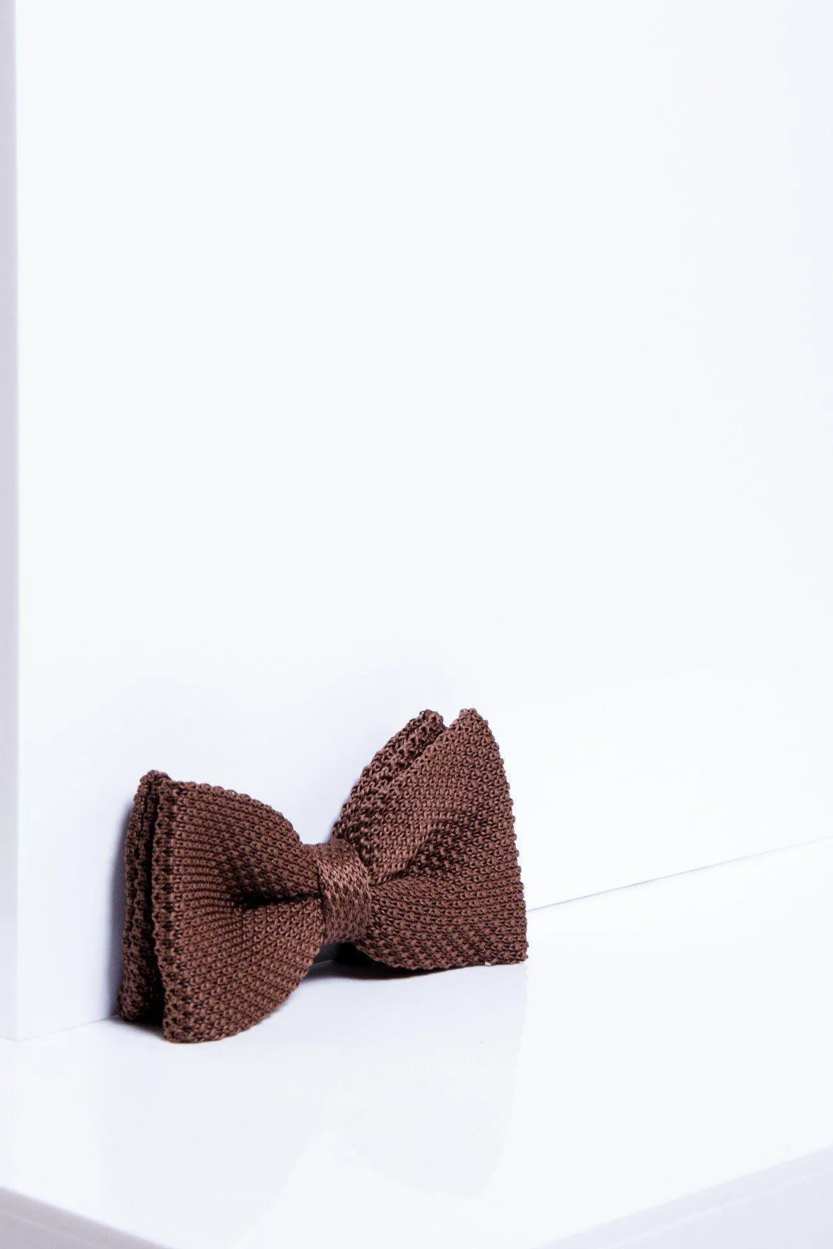 KB - Knitted Double Layer Bow Tie In Tan