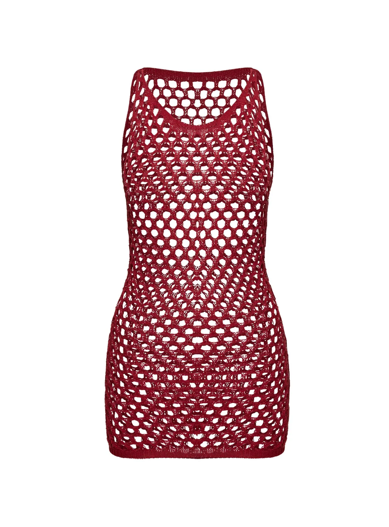 Keanes Net Mini Dress Red